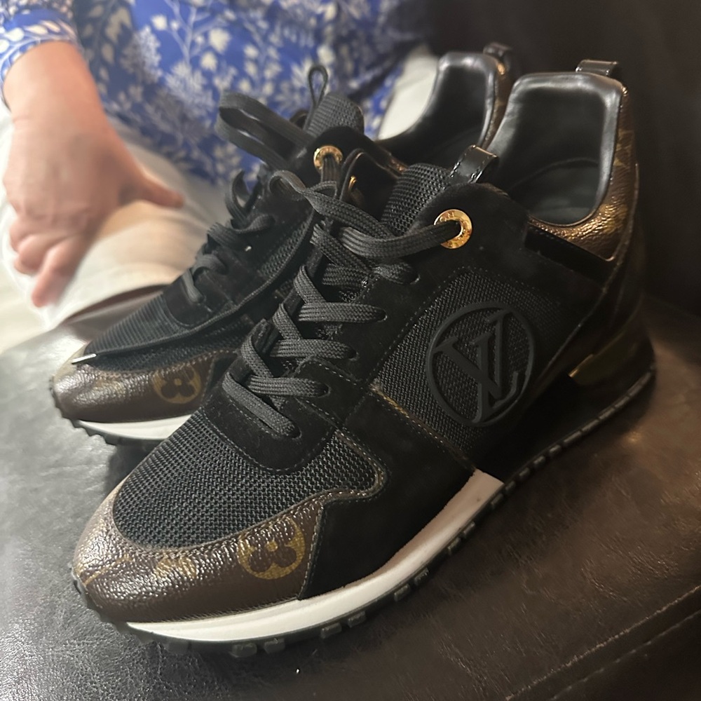 Louis Vuitton Black and Gold Sneakers